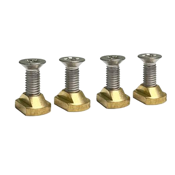 4Pcs M8 Hydrofoil Mounting Brass T-Nuts Surfing Accessories Gold