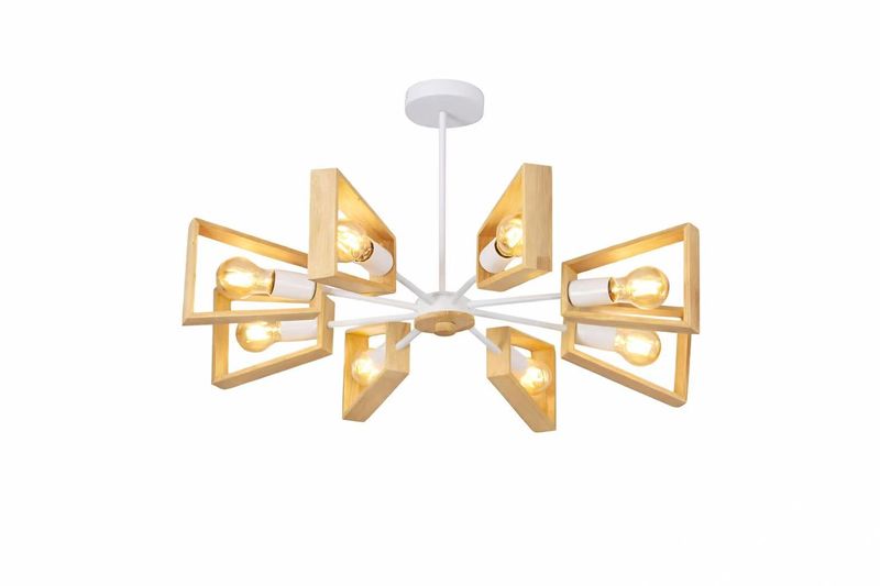 Hello Today Modern Geometric Wooden Chandelier - 8-Light chandelier