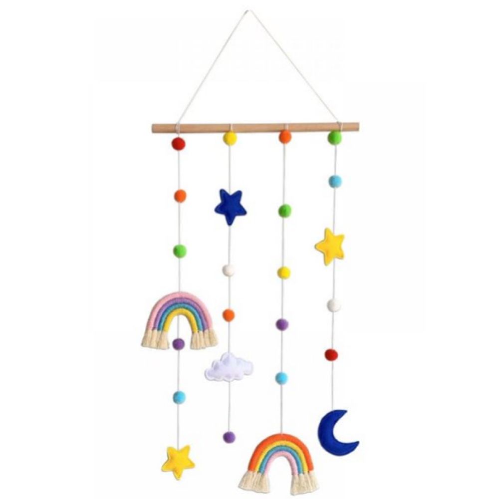 Baby Home Decor Wooden Rainbow Mobile 