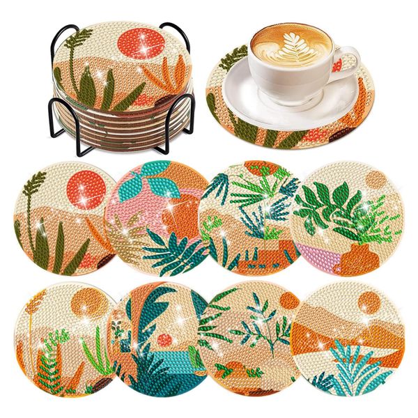 Set Of 8 With Holder Sunshine Leaf View image