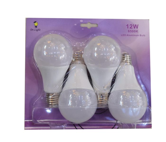 DrLight 12W LED Aluminum Bulb 6500k E27- 4pcs Pack
