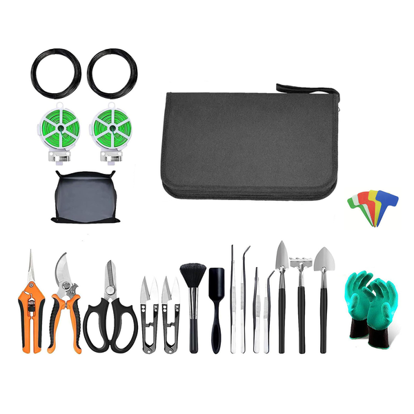 22 Piece Bonsai &amp; Succulent Gardening Tool Set - Indoor Plant Starter Kit