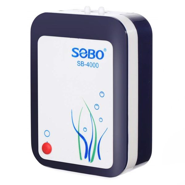 SOBO Rechargeable Mini Air Pump - AC/DC, Silent Double Outlet, 2.8W, 2×3 L