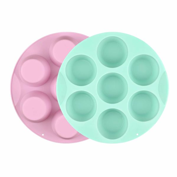 2 Pcs Egg Bite Molds for Air Fryer, Nonstick 7 Cups Air Fryer Muffin Pan