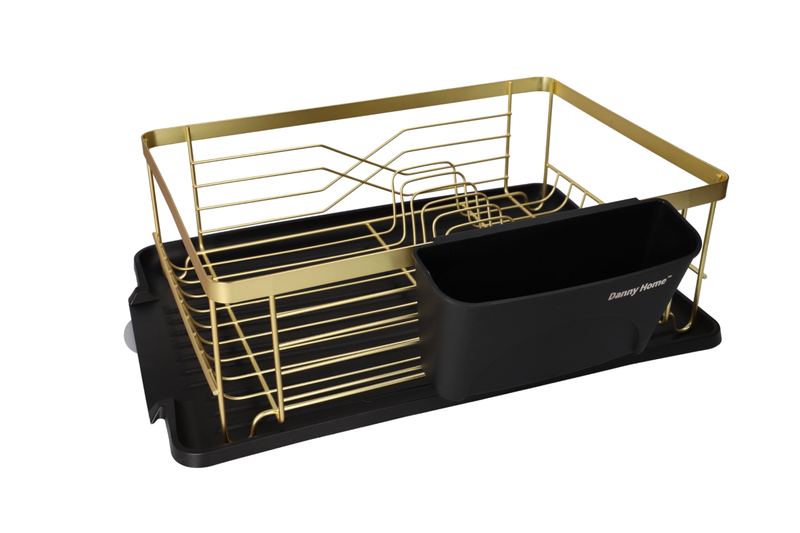 Danny Home Dish Drying Rack with Cutlery Holder and Drainboard