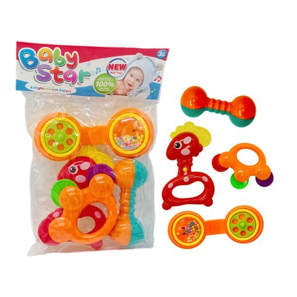 Baby Star Rattle Colorful Teething Toys Set - 4 Piece
