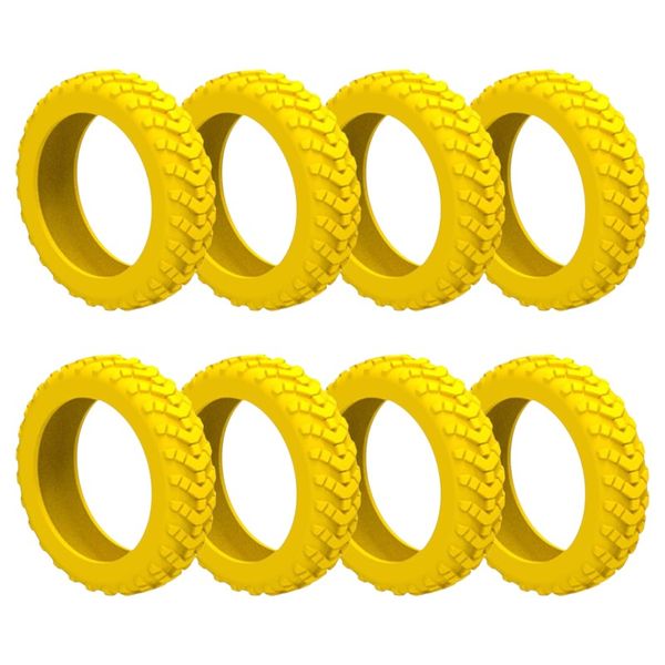 Silicone Luggage Wheel Protective Covers - Yellow - 8 Piece