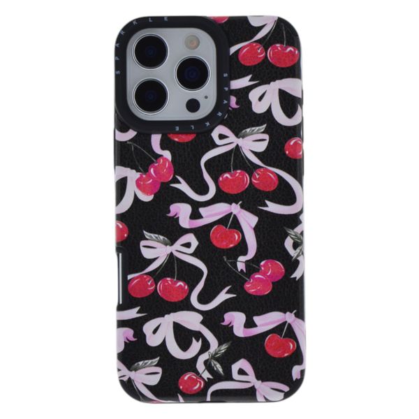 Vintage Cherry &amp; Pink Ribbon Phone Case - Compatible With iPhone