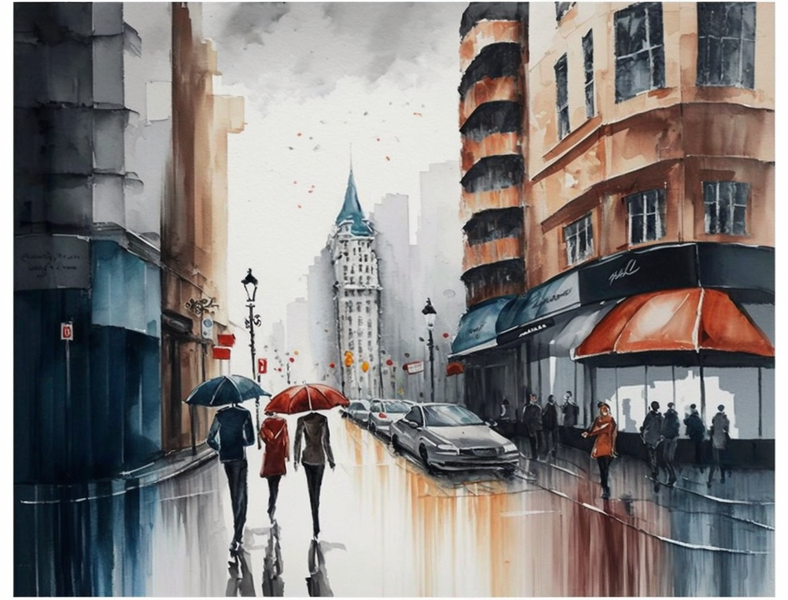 Canvas Wall Decor - Fancy Artwork Street B1301