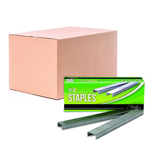 Treeline 26/6 Staples - 20 Sheets (5000 per box) - Pack of 10 Boxes