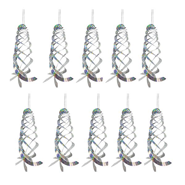 10Piece Bird Repellent Spiral Reflectors Hanging Reflective Bird Deterrent