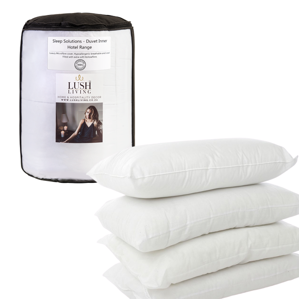 Luscious Living - Duvet Inner - 4 Pillows - Brushed Microfibre - 5 Pack