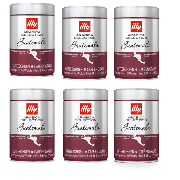 illy Coffee Beans - Guatemala 100% Arabica Blend - Medium Roast - 250g x 6