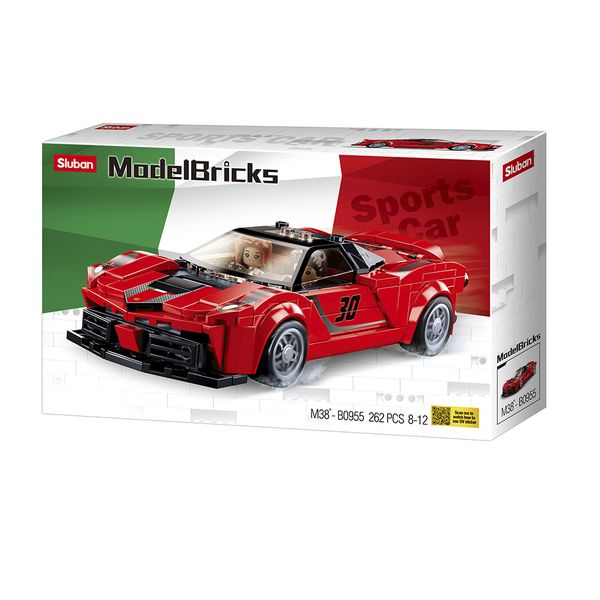 Sluban Building Set: Racing Car Model Bricks - 262 Pieces