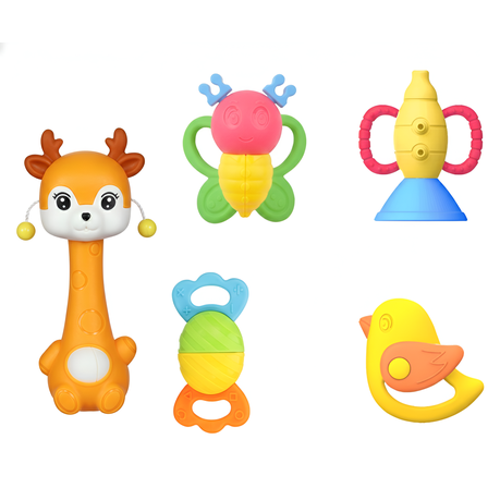 5-in-1 Water Boiled Baby Teething Rattles and Toys Set Image