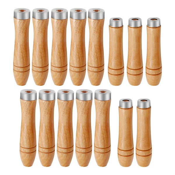 15pcs Wooden File Round Hole Small Handle (4mm+5mm+6mm)