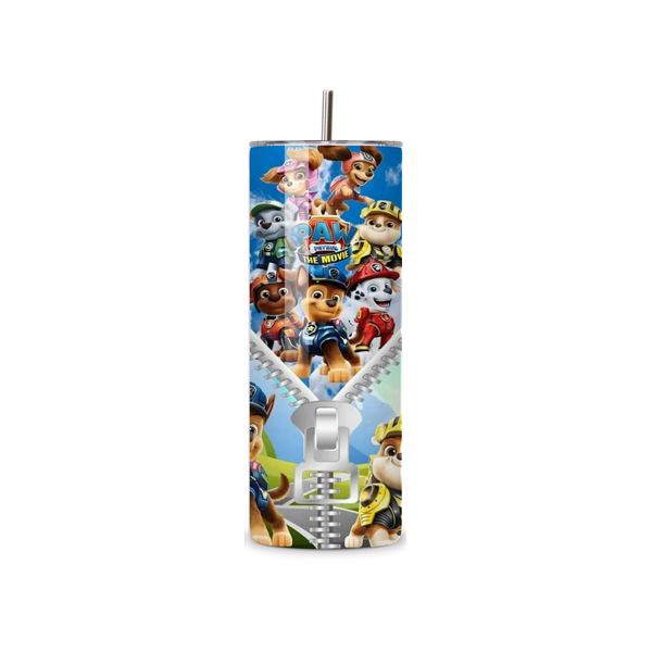 Pretty In Print Kids Cartoon Paw Patrol Character 20oz Skinny Tumbler 590ml