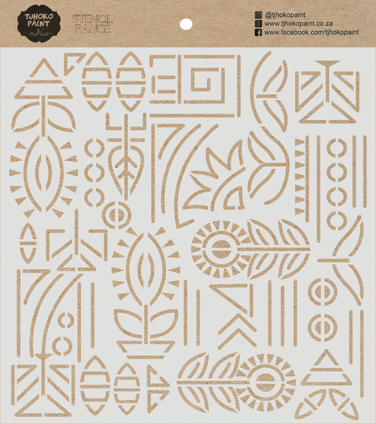Tjhoko Paint Stencil - 30x30cm - Tribal Harmony