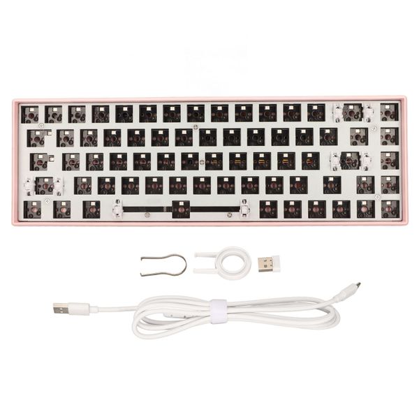 Gaming Keyboard DIY 68 Key RGB Wireless Pink