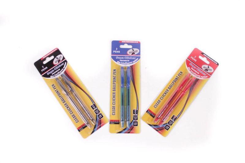 statesman, set of blue, red , black pens