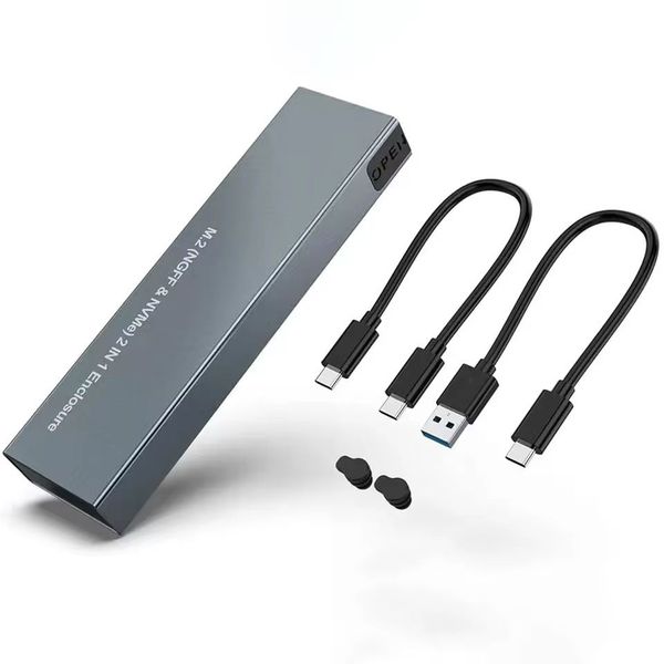 M.2 SSD TO USB 3.1 - 2in1 (NVMe &amp; NGFF) Enclosure/External Case-10Gbps -GC