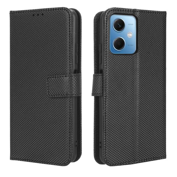 Flip Cover Compatible With Redmi Note 12 5G Diamond Patterned Leather Case