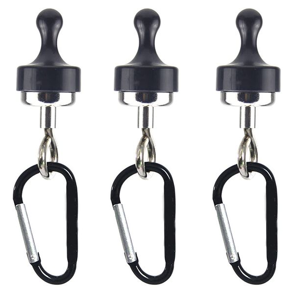 Camping Hiking Two Piece Magnetic Tent Hook Carabiner Set of 3