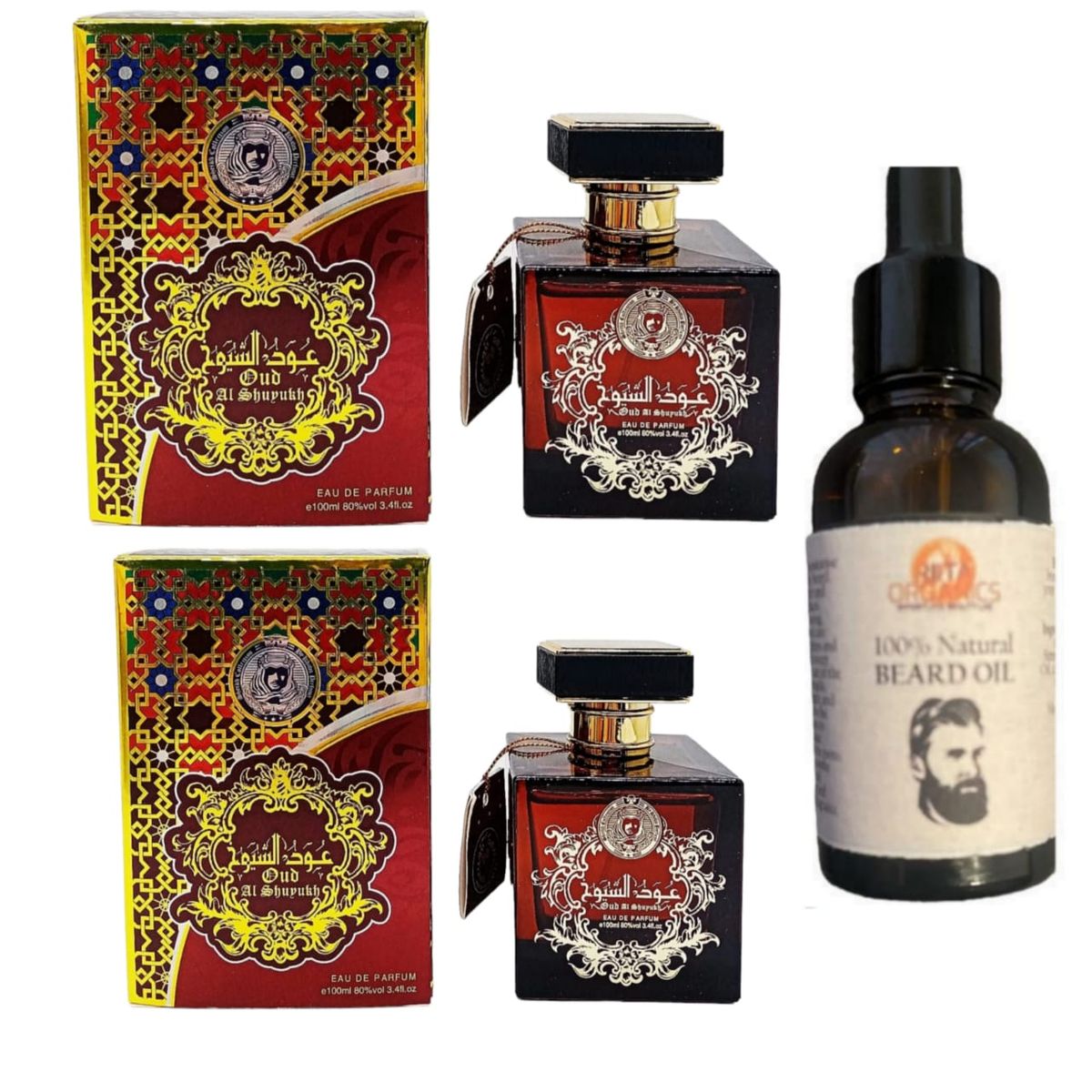 Gift Sets 2 Oud Al Shuyukh Perfume & Riita Beard Growth Oil Shop