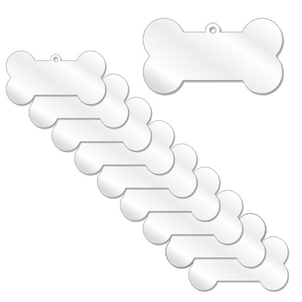 Dog Bone Clear Acrylic Blank Keyring