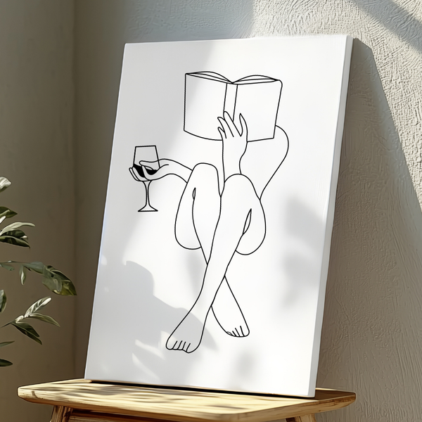 Wall Art Decor Print Mounted on Wooden Board - Woman Kissing Baby - 28x40cm