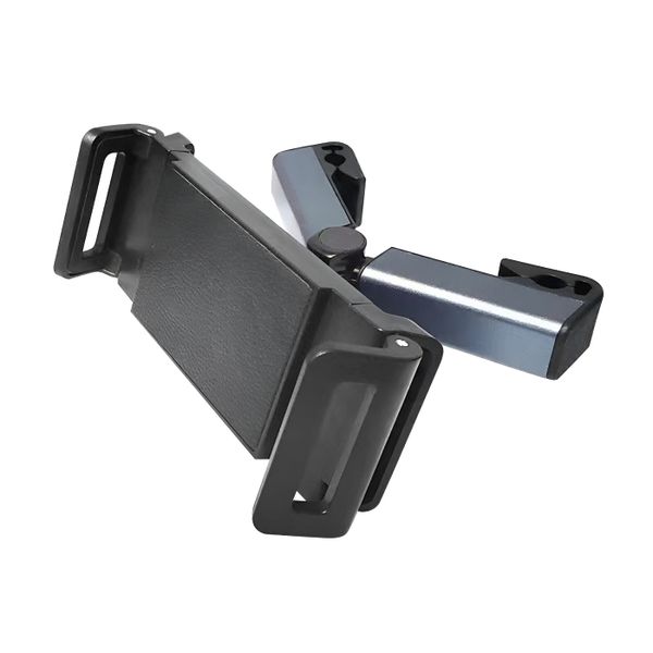 360 Rotate ABS Car Headrest Tablet Holder and Phone Mount - Black