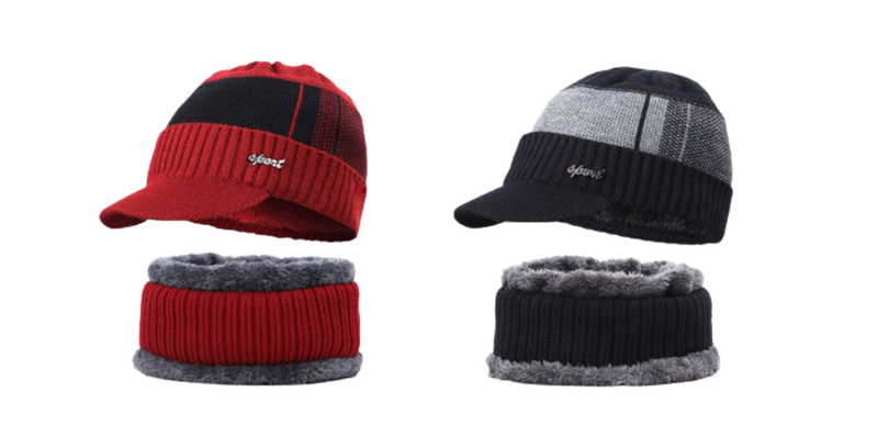 Lunae - 2 X Red And Black Winter Skully Beanie C image