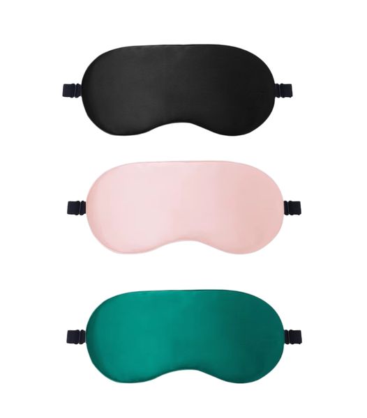 3 Pack Satin Silk Sleep Mask Adjustable Blackout Eye Mask for Women &amp; Men