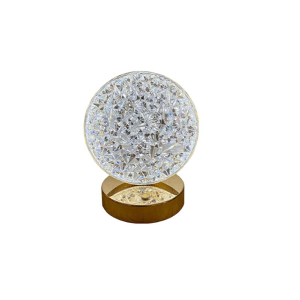 Decorative Full Moon-Shaped Touch Sensor Crystal Table Lamp - Set Of 2