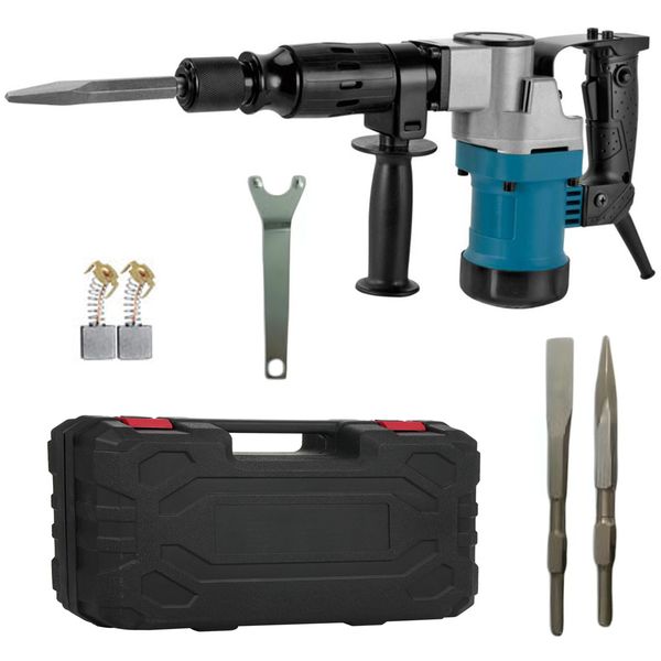 1480W Demolition Jack Hammer Concrete Breaker with Bits, Brushes &amp; Case