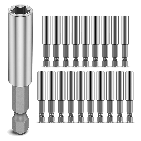 20Pcs Magnetic Extension Socket Drill Bit, 1/4 Inches Hex Shank Quick Relea