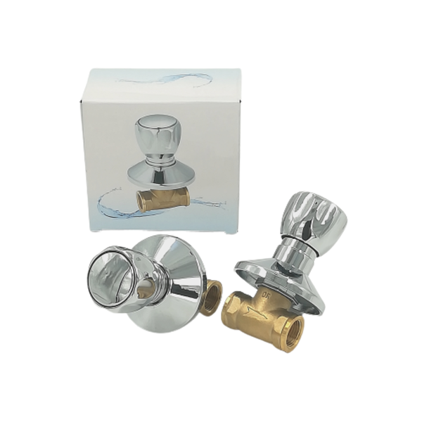 Hot And Cold 1/2 Concealed Brass Shut Off Valve 2 Pieces