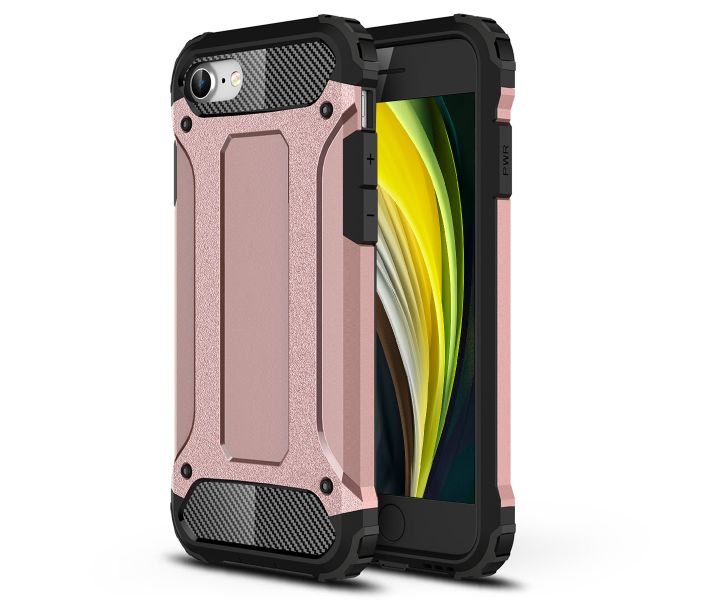 Hybrid Shockproof Case for iPhone SE (2020) - Rose Gold