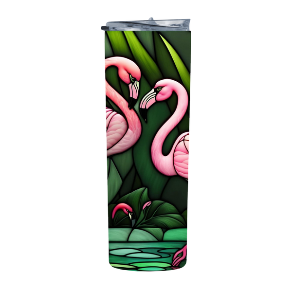 Stained Glass Flamingo 57 20 Oz Straight Skinny Tumbler 205