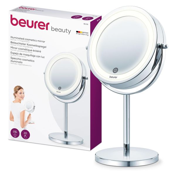 Beurer Germany Makeup Mirror: LED Light. 7x Magnification. 13cm: BS 55