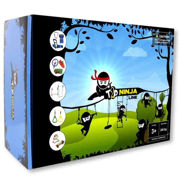 Ninja Line - Hanging Outdoor Obstacle Course for Kids