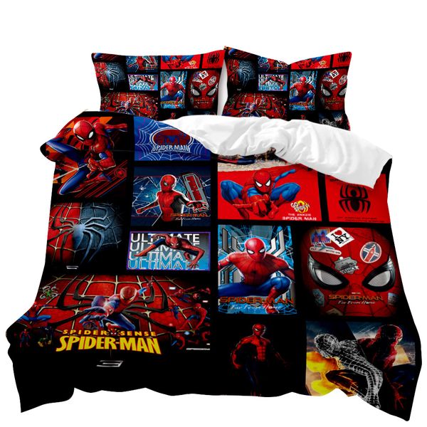 Avengers / Spiderman 3D Printed Double Bed Duvet Cover Set