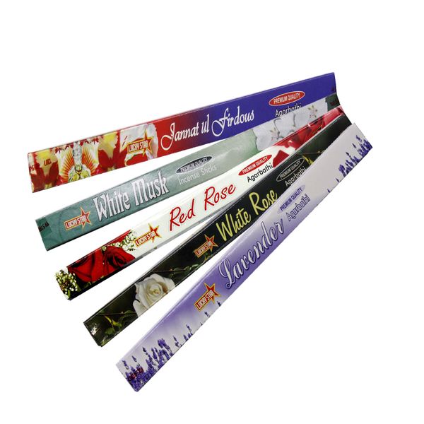 Lucky Star Assorted Premium Quality Incense Sticks - 5 Packs x 120 Sticks