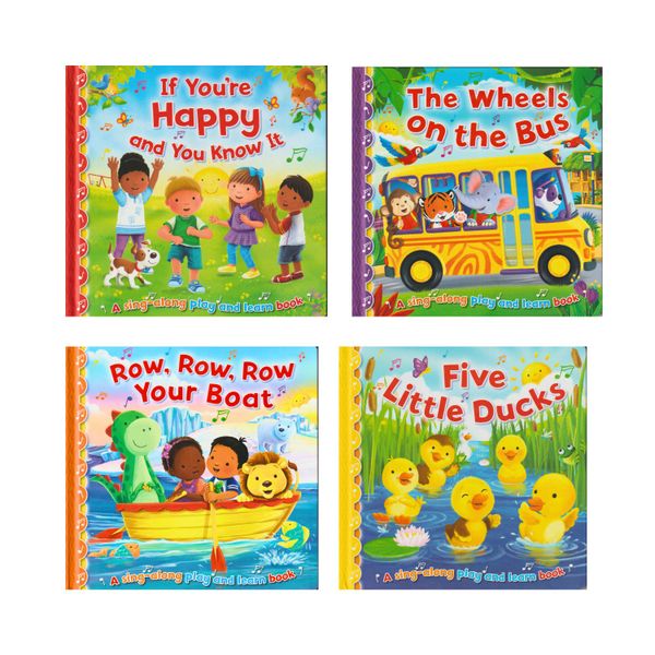 Set of 4 Play, Learn, and Sing Along Nursery Rhyme Books