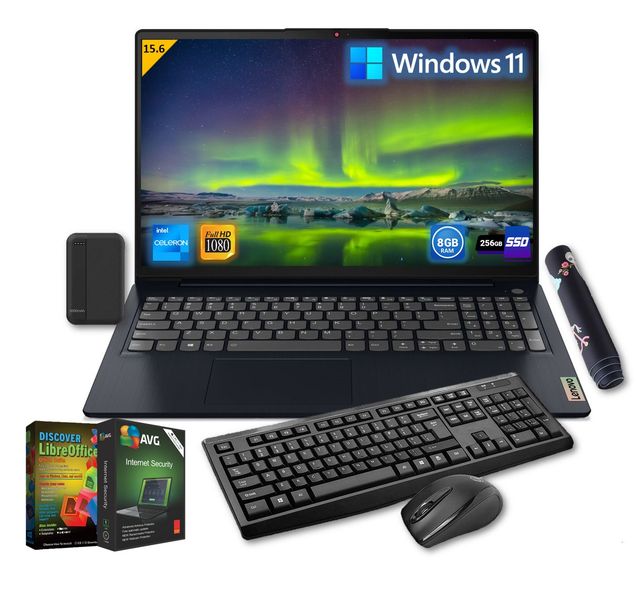 Lenovo IdeaPad 3 Celeron 256GB-8GB RAM SSD Webcam Hacker-Proof Notebook