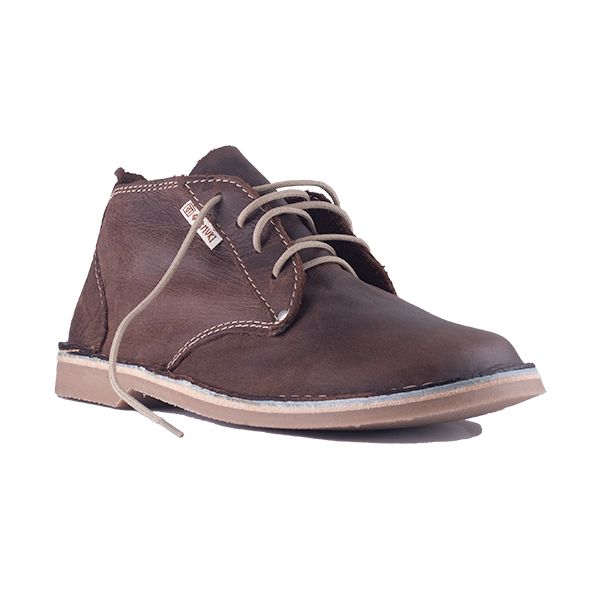 Gurmuki Men's Leather Ankle Vellies Veldskoen - Red