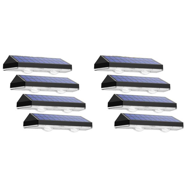 Solar Fence Lights Outdoor - 3000/4500/6000K 3 Mode, Waterproof LED(8 Pack)