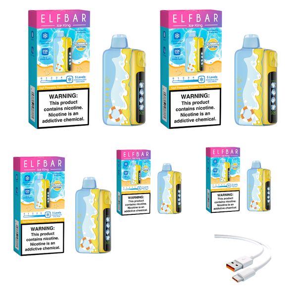 Elfbar Ice King25k-Pineapple Passion Pomegranate+DiscoVape Charging Cable 5