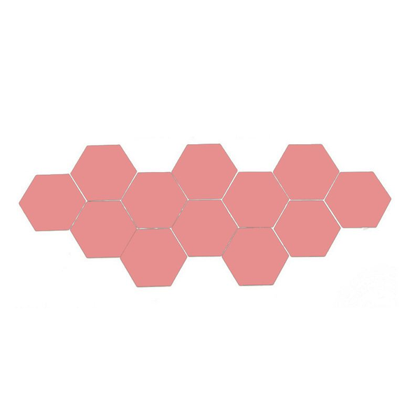 Hexagon Shape Acrylic Wall Art Mirrors Sticker - 12 Piece