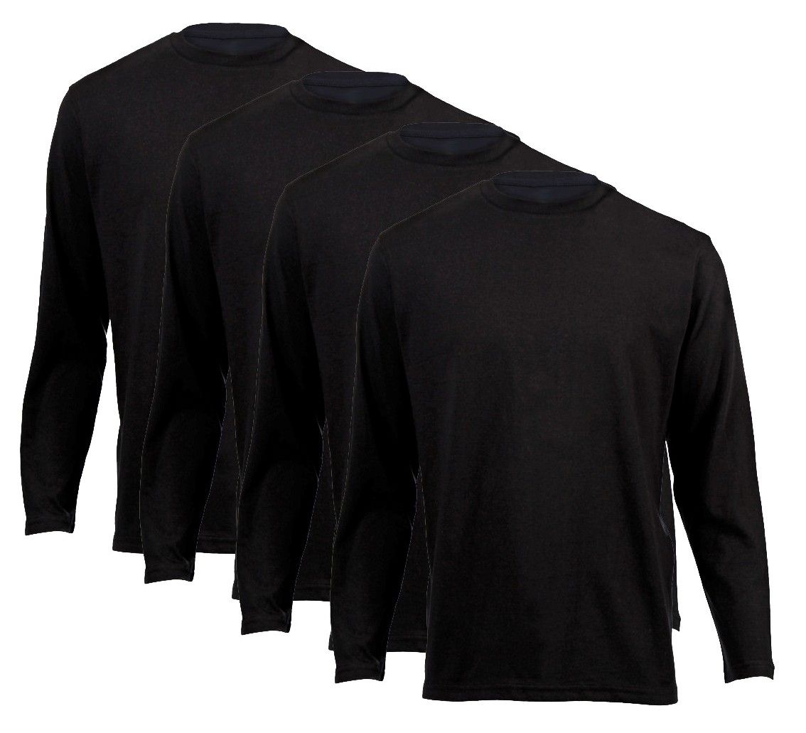 PepperST Unisex Long Sleeve T-Shirt - Black (4 Pack) | Shop Today. Get ...
